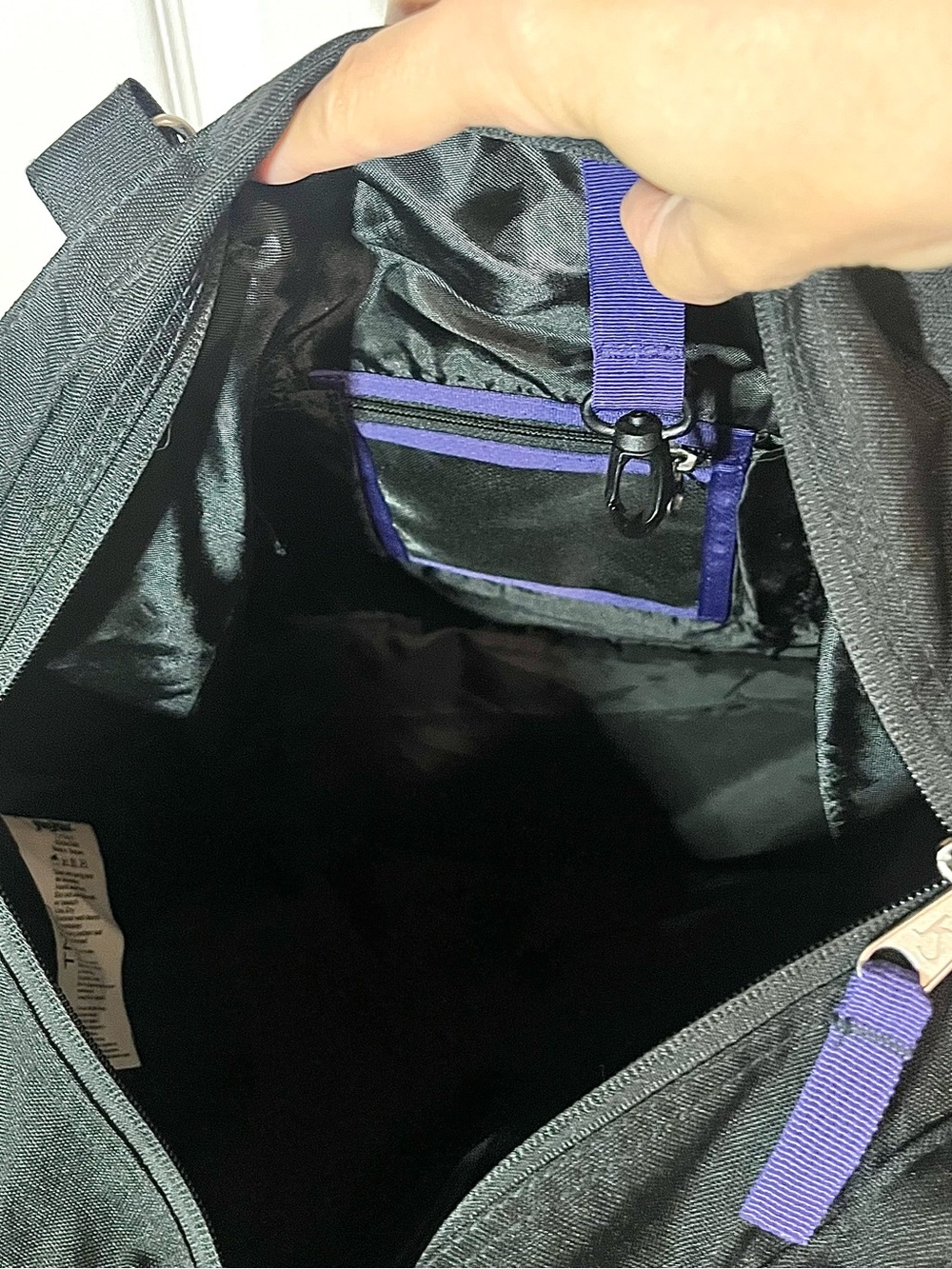 Jansport Rainbow Animal Print Tote in Purple Pink Orange Blue - Picture 6 of 8